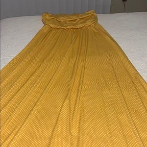 Stunning strapless maxi polka dot dress